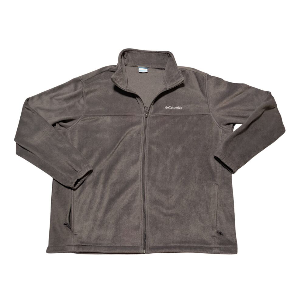 Columbia Zip up long sleeve jacket/coat/Fleece; Dark Gray; Men's 3XLT